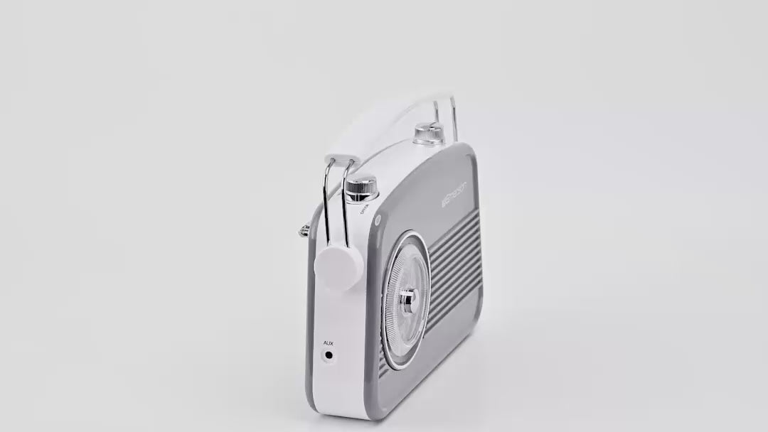 Portable Bluetooth® Retro Radio with Built-in Rechargeable Battery