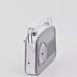 Portable Bluetooth® Retro Radio with Built-in Rechargeable Battery