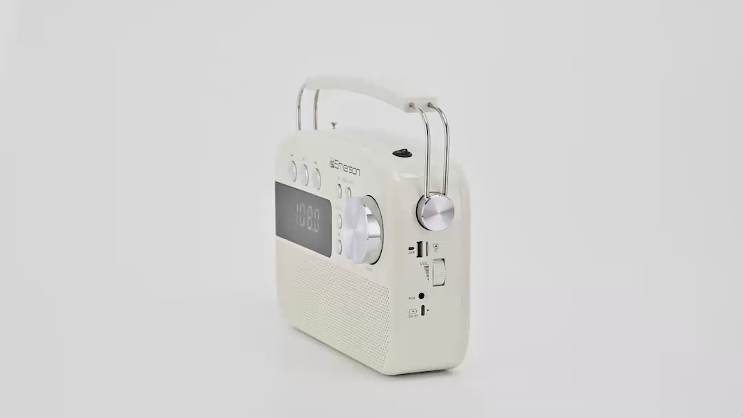 Portable Bluetooth® Retro Radio with Built-in Rechargeable Battery