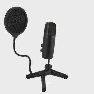USB Gaming & Streaming Condenser Microphone with LED Lighting and Pop Filter