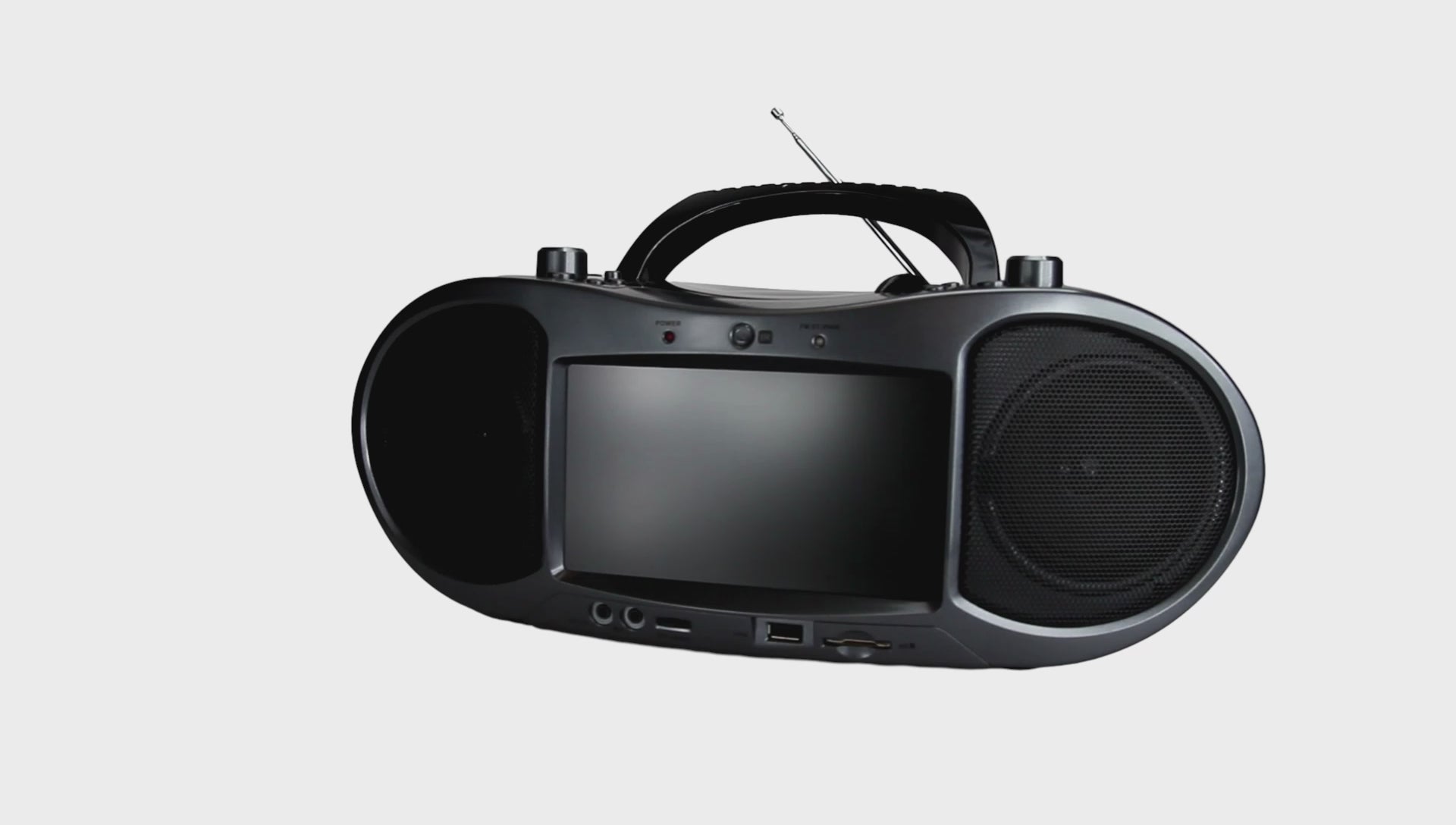 7” Bluetooth® DVD Boombox
with HD-INPUT, AM/FM Radio & Stereo Speakers